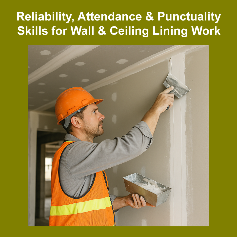 Reliability, Attendance & Punctuality Skills for Wall & Ceiling Lining Work